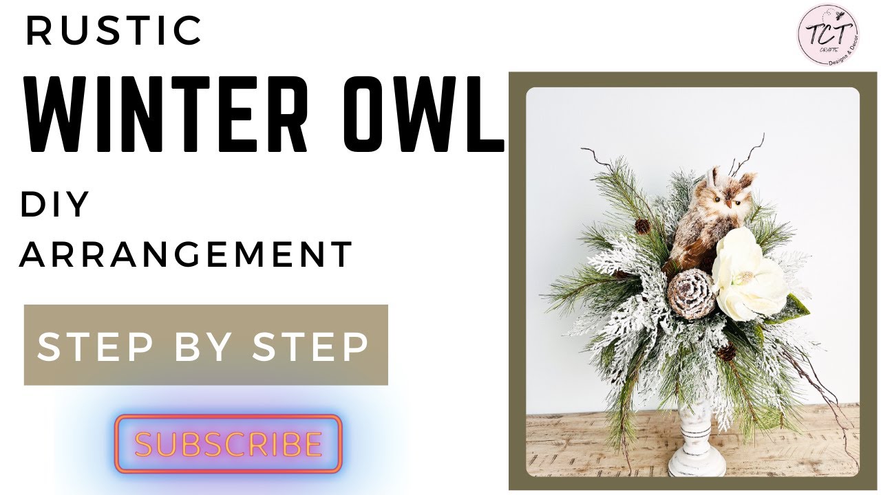 How to Make a Rustic Winter Owl Candlestick Arrangement | Easy Holiday Decor DIY 