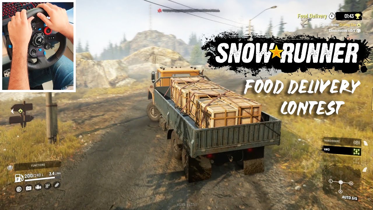 SnowRunner Food Delivery Contest | International Paystar 5070 | Logitech G29 Gameplay | 4K UHD
