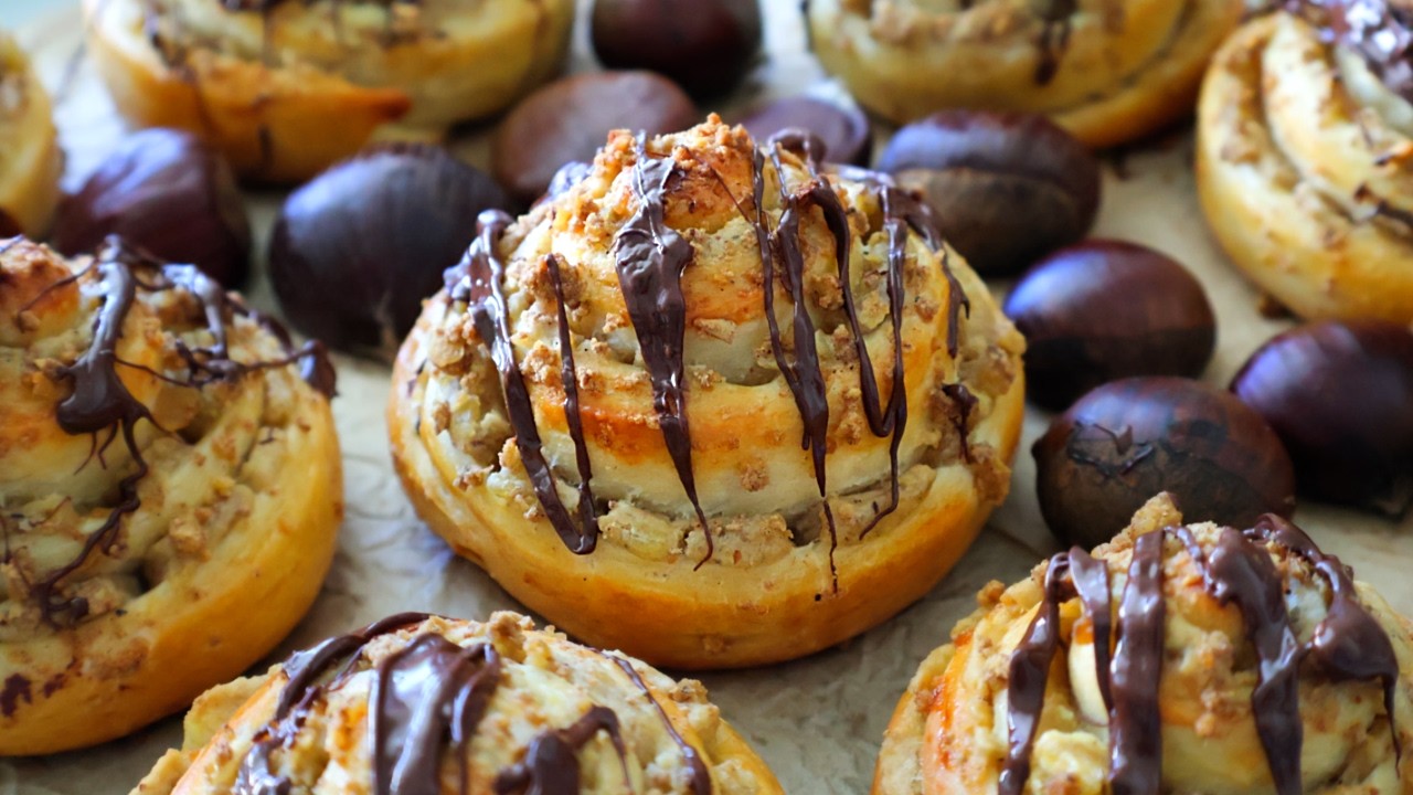 Sweet and Savory Chestnut Rolls 🌰 with Homemade Chestnut Paste