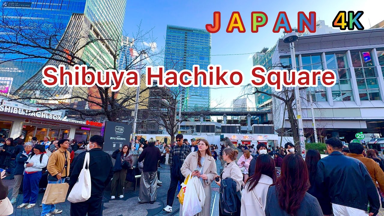 渋谷ハチ公前広場は日本で人気のスポットです。 Shibuya is the most popular city in the world. Shibuya walking tour. Japan. 
