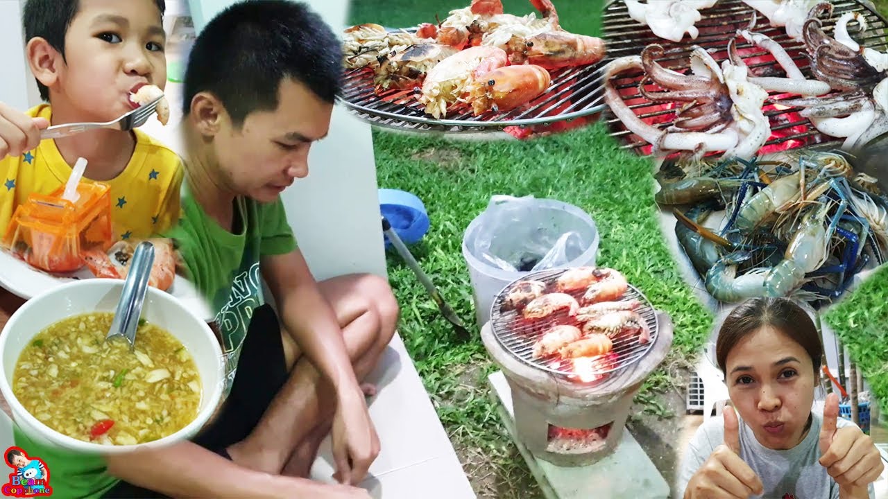 น้องบีม | กุ้งเผา ปลาหมึกย่าง น้ำจิ้มแซ่บ ทำอาหารอยู่บ้านตามคำขอของ FC