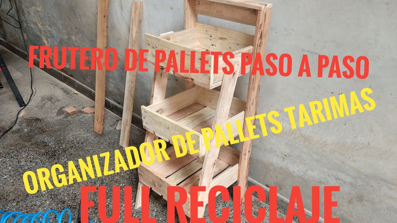 COMO HACER FRUTERO ORGANIZADOR 100% DE PALLETS TARIMAS// DIY// PALLET FRUIT BOWL