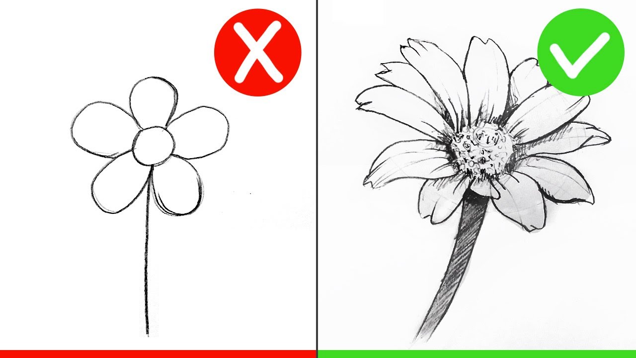 Como Desenhar FLORES: método de 3 passos 🌻 (MUITO FÁCIL)