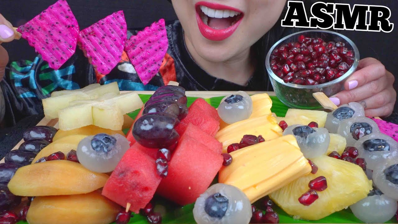 ASMR FRUIT PLATTER (SOFT CRUNCHY EATING SOUNDS) NO TALKING | SAS-ASMR