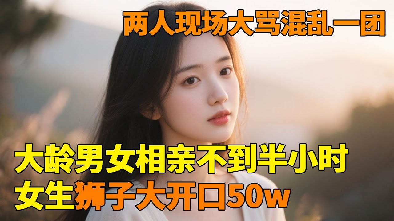 一对大龄男女相亲不到半小时，女生狮子大开口50w，两人骂骂咧咧的回来了！