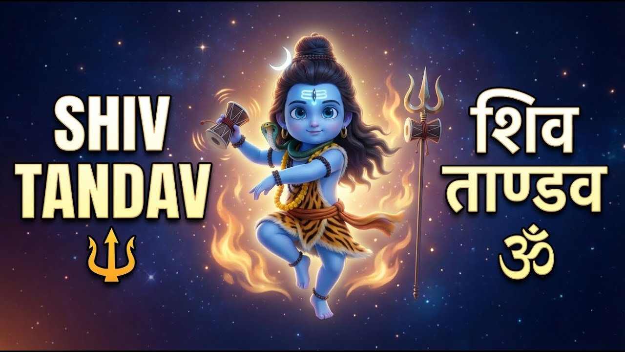 🔱 Shiv Tandav Stotram | शिव ताण्डव स्तोत्रम् 🕉️ | Mahashivratri Special 🌙 | Kids Devotional Rhyme 👶🎶
