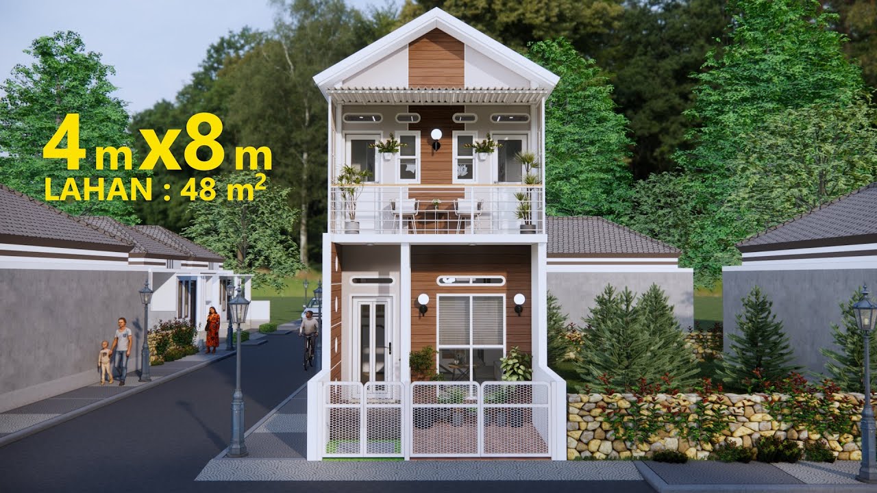 Desain Rumah 4x8 Meter Dengan 3 Kamar Tidur | Cantik Luar Dalam #housedesign #home