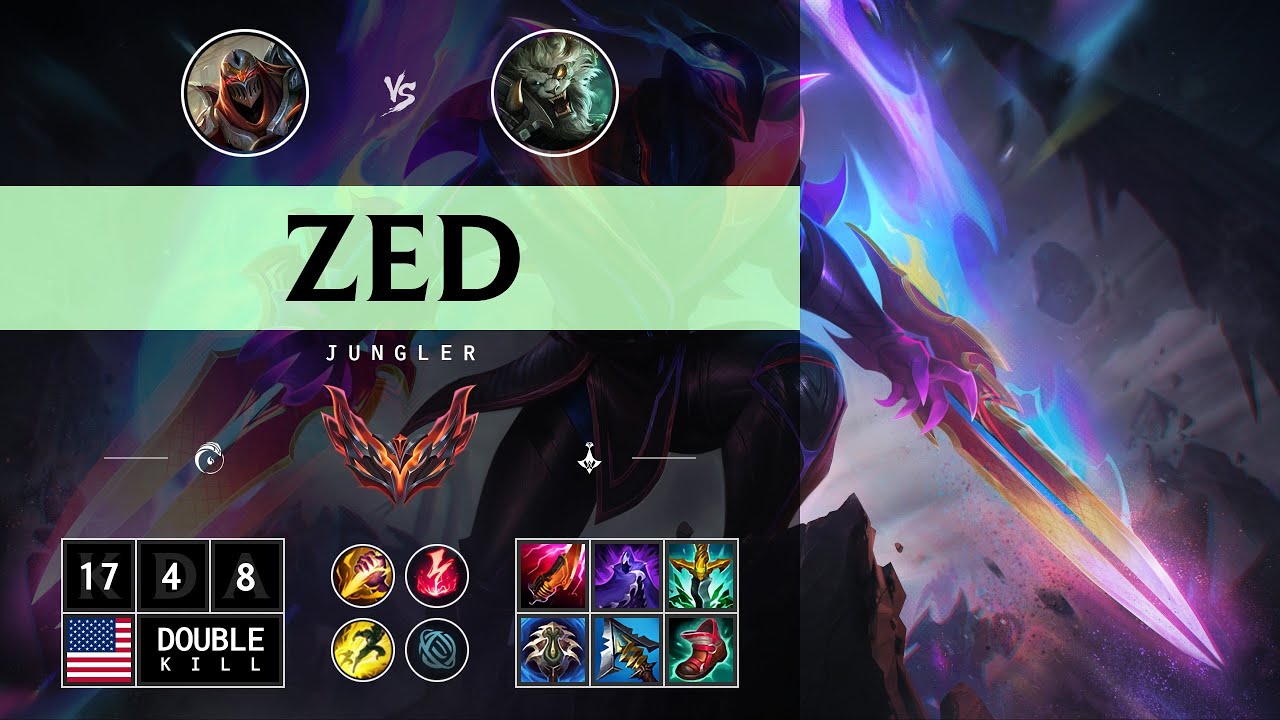 Zed Jungle vs Rengar - NA Grandmaster Patch 14.12