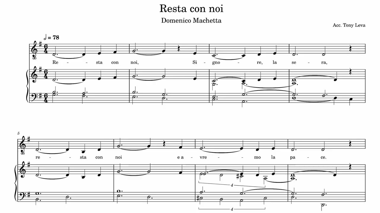 ACCOMPAGNAMENTI ORGANISTICI = 117) Resta con noi, Signore, la sera (D. Machetta)