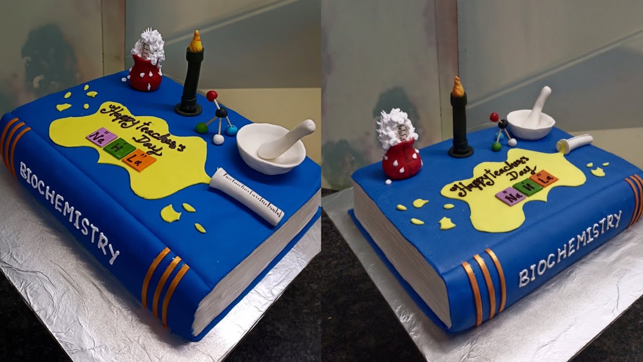 special teachers day cake Book 📚 shape mai happy teachers day full fondant cake 