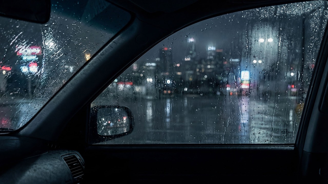 Heavy Rain Tapping on Car Window at Night (ASMR) – Tingles, Deep Sleep, Stress & Anxiety Relief
