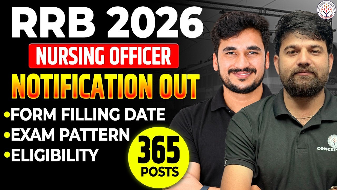 RRB Nursing Officer Notification 2026 | RRB Nursing Superintendent Vacancy 2026 |RRB Staff Nurse