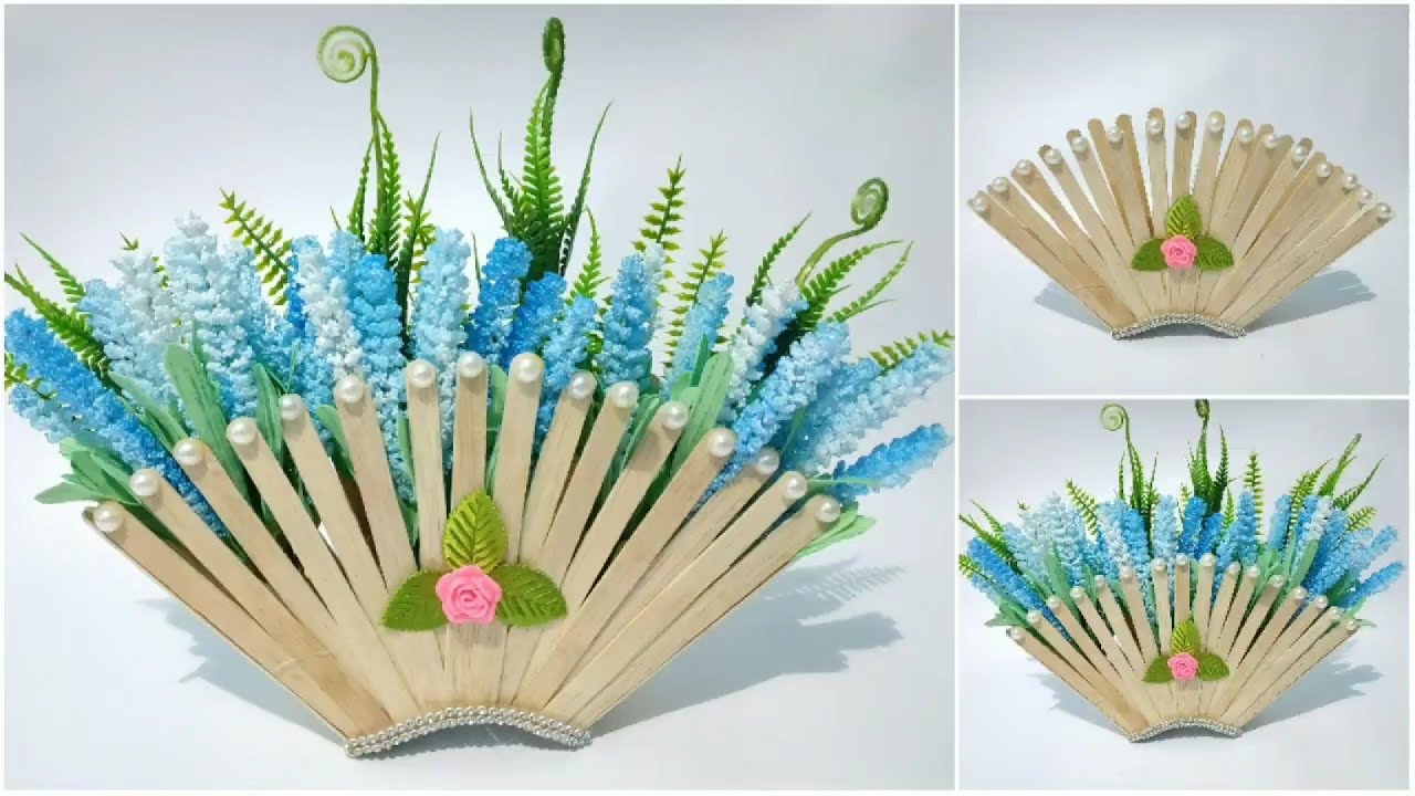 Ide Kreatif dari Stik Es Krim || Cara Membuat Vas Bunga Cantik dari Stik Es Krim