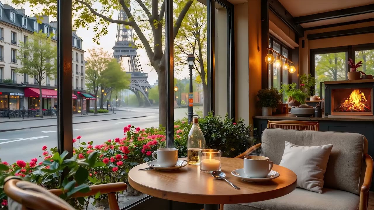 Springtime Jazz in Paris 🌷 Relaxing Coffee & Romantic Jazz Music by the View Eiffel Tower