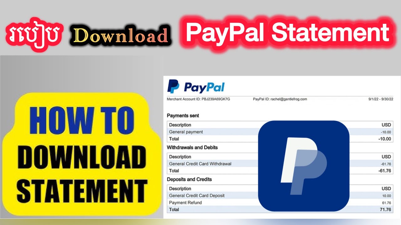 របៀប Download PayPal Statement ងាយៗ | How to Download PayPal Statement #459