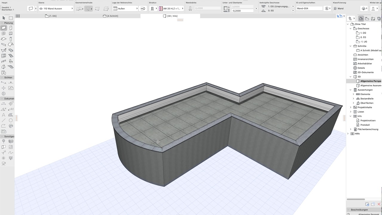 Archicad24 EPS-Flachdach mit Attikaausführung