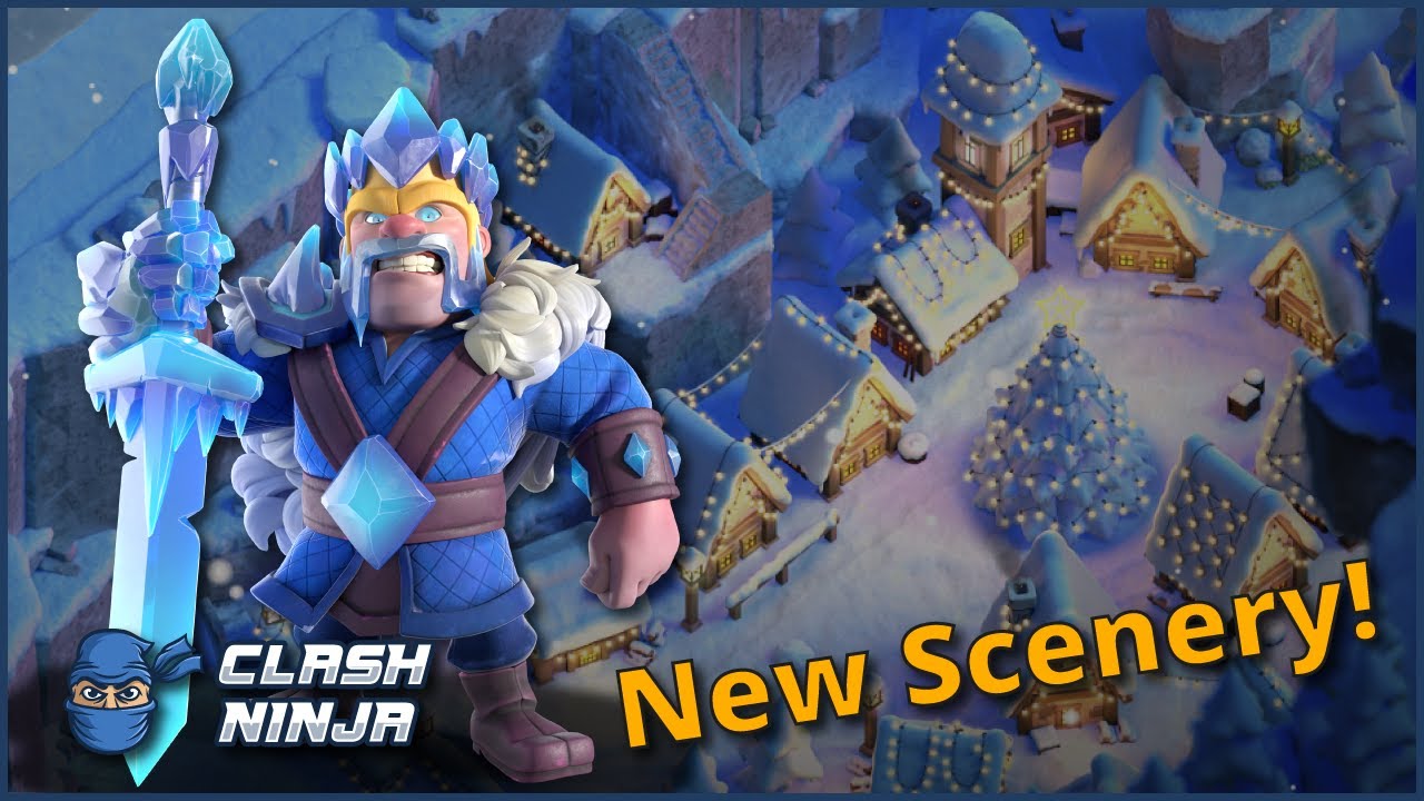New Snow Day Scenery and Ice King Skin | Clash of Clans