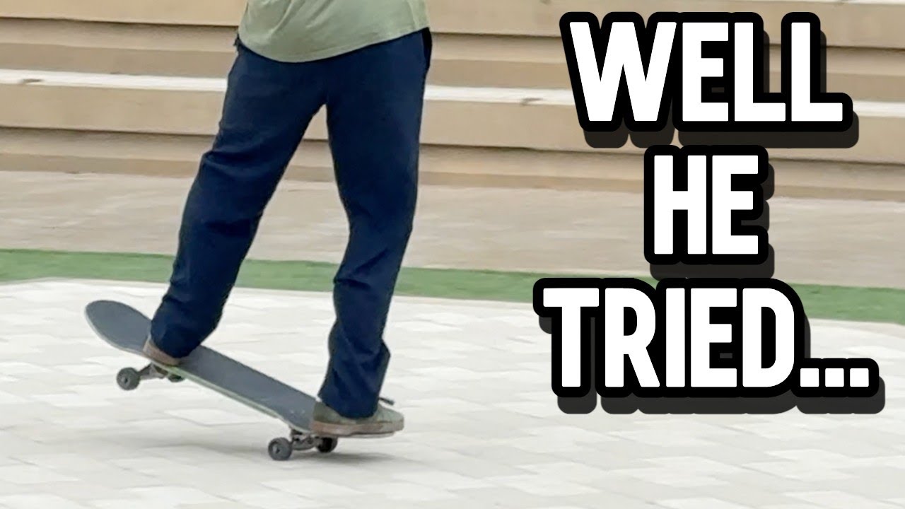 Skater Tries To Trick Security Guard