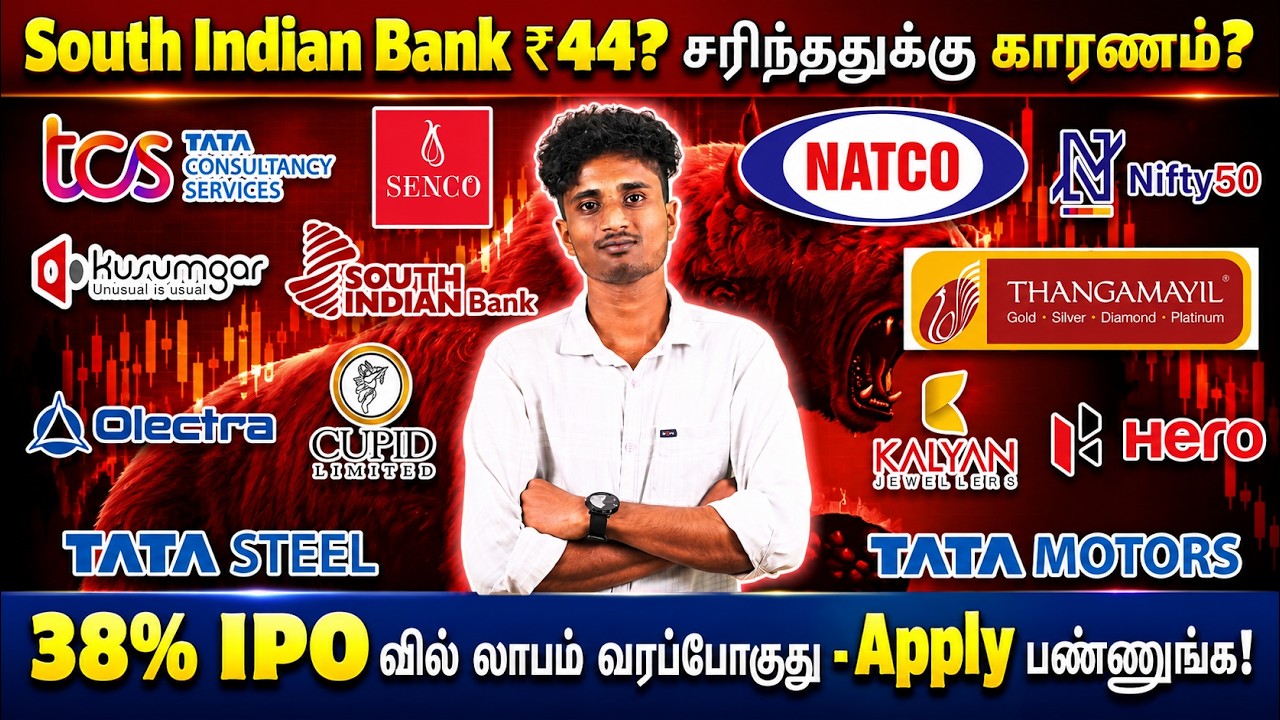 My Dear Investors - இதை Note பண்ணுங்க! South Indian Bank Crash 9%, Natco Pharma, Nifty 50 Crash, War