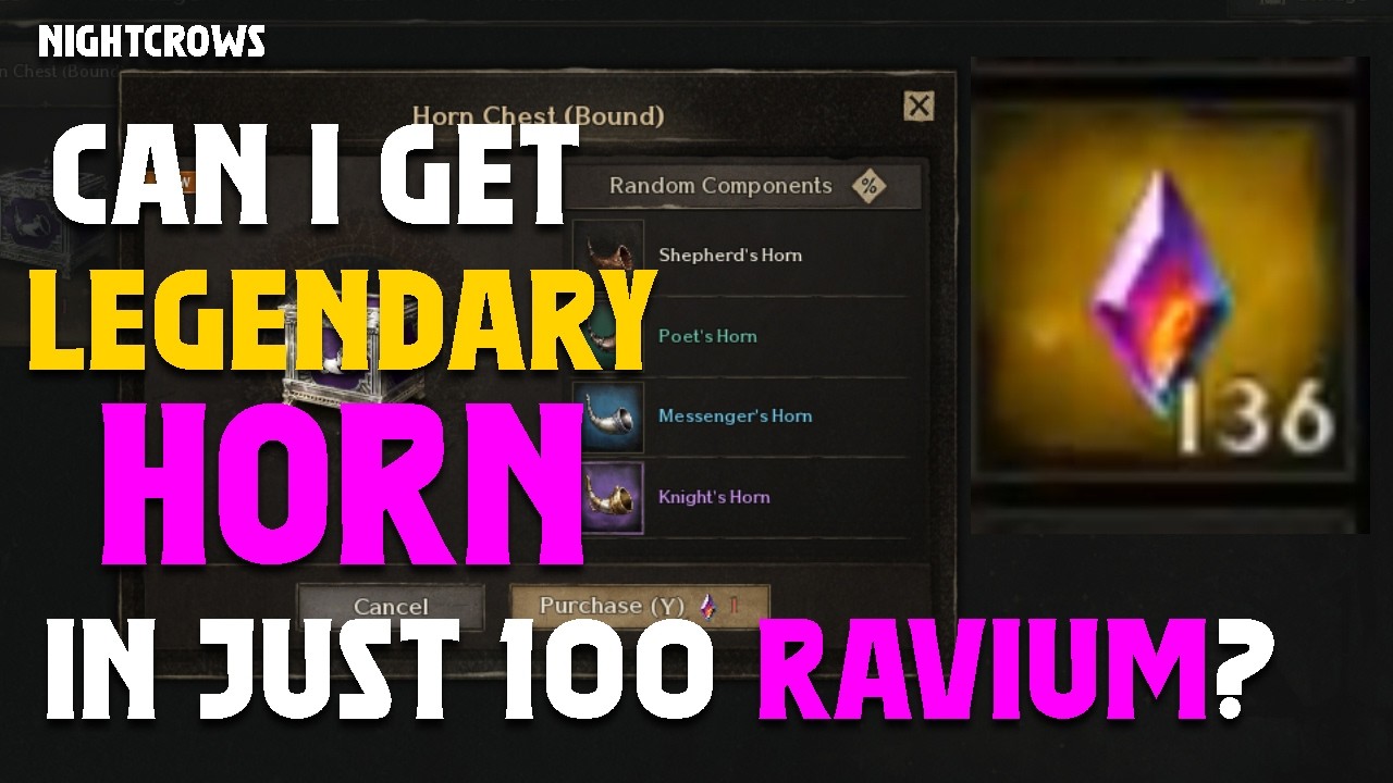 NIGHTCROWS : CAN I GET LEGENDARY HORN IN JUST 100 RAVIUM? #nightcrowsglobal  #nightcrows  #mmorpg