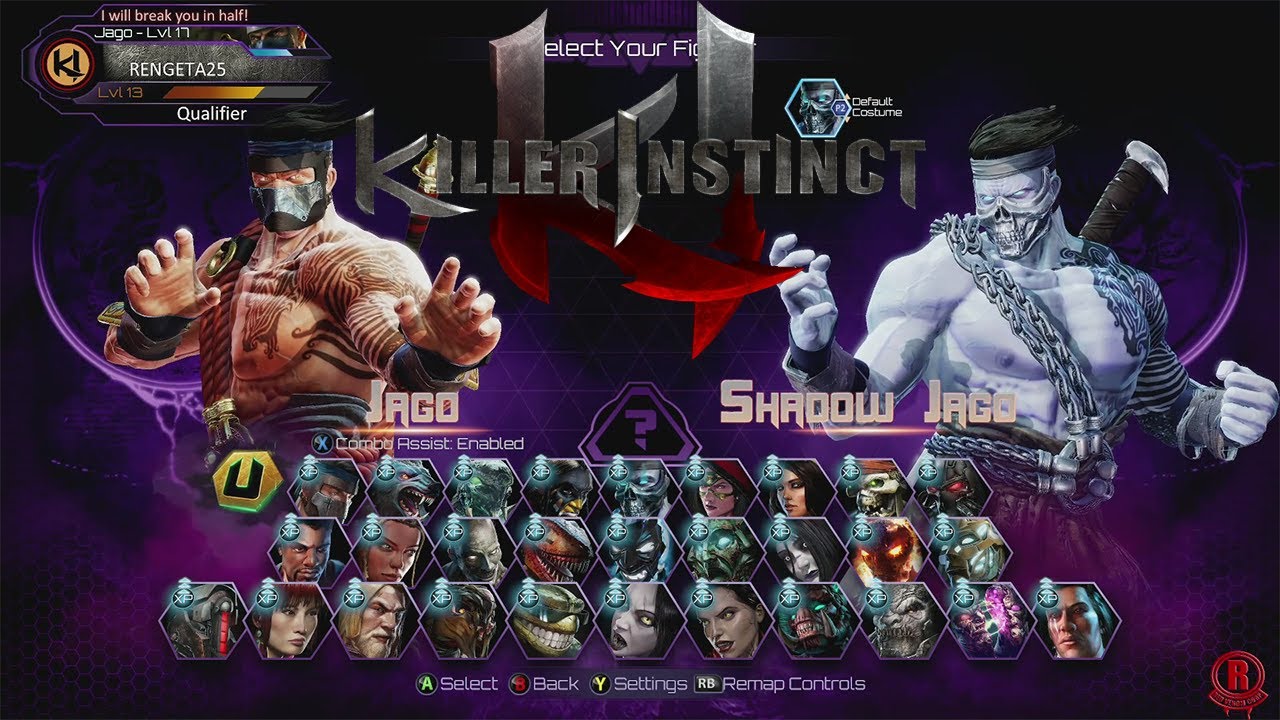 Killer Instinct: Anniversary Edition - All Characters & Colors + Stages & DLC *Updated*
