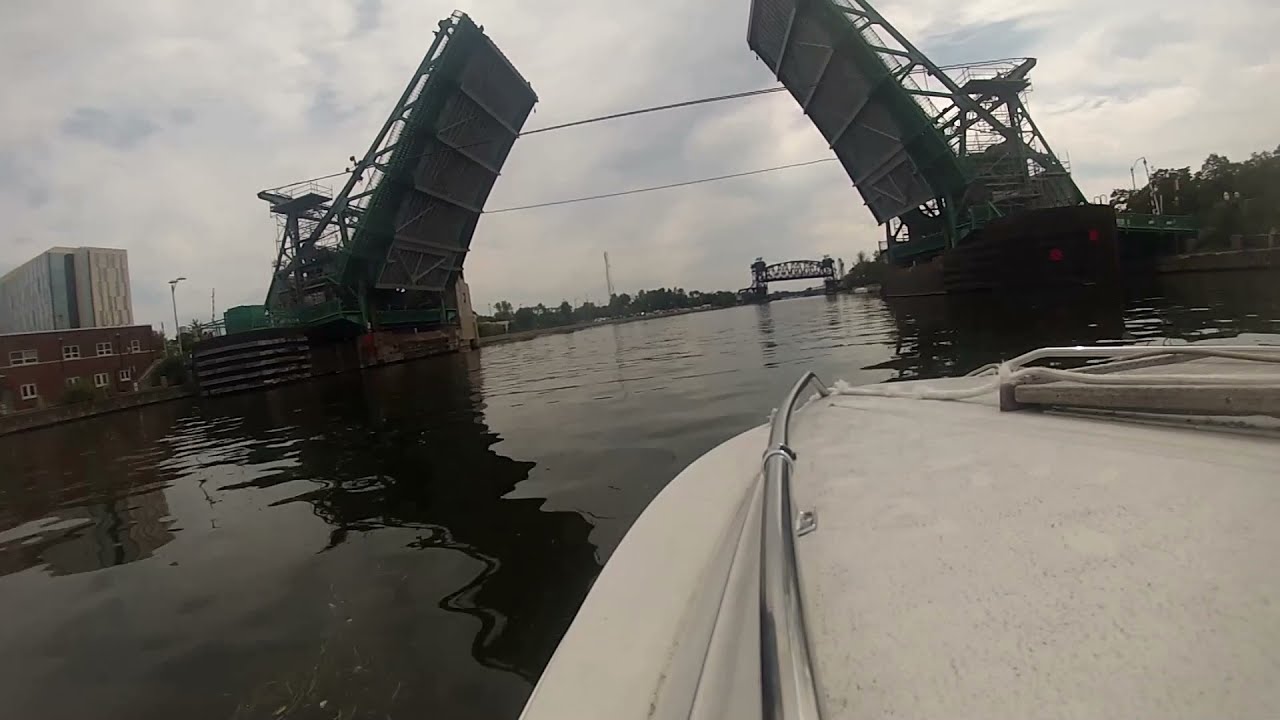 Locking at Brandon Lock & Dam, boating downtown Joliet and downriver from the lock. Joliet, Il