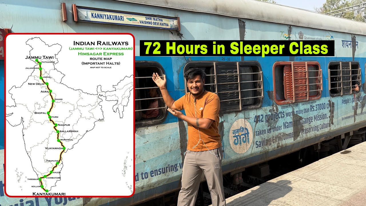 Kashmir to Kanyakumari in Train *HIMSAGAR  Express EP.1
