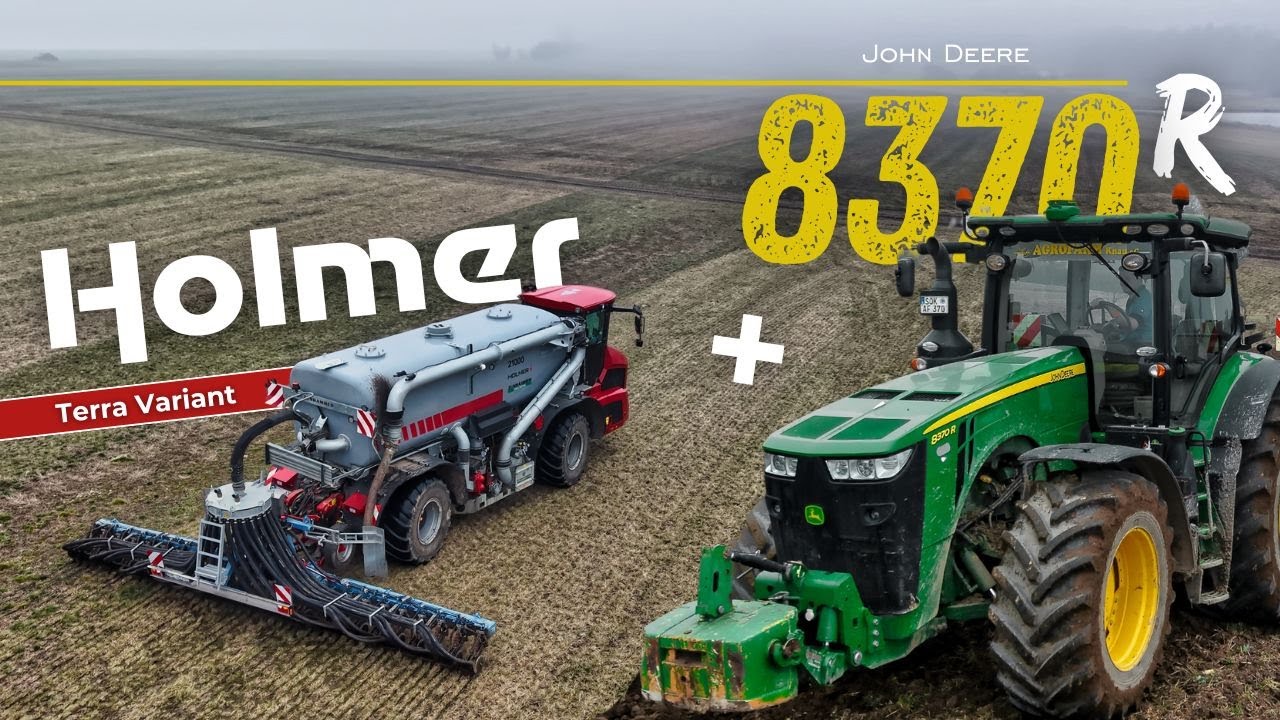 John Deere 8R und Holmer | 4K | Bodenbearbeitung | Pflügen und Gülle ausbringen