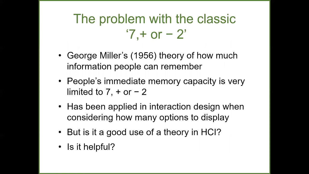 HCI - Lect 4 cognitive processes