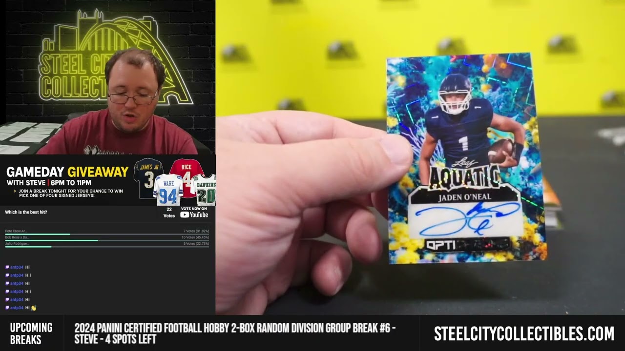 2025 Leaf Optichrome Football Jumbo Hobby Box Losowa 3-kartowa grupa Break #2 - Steve