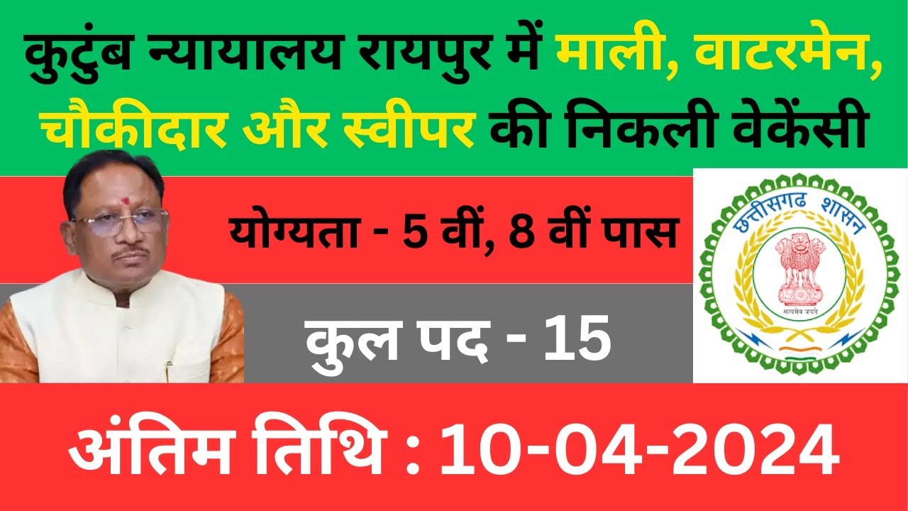 CG New Government Vacancy 2024 | CG Vyapam New Notification🔔
