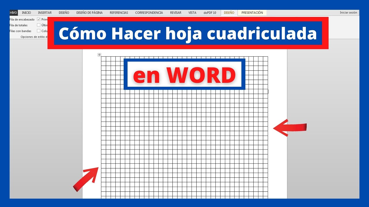 Cómo HACER una Hoja CUADRICULADA en WORD  🚀