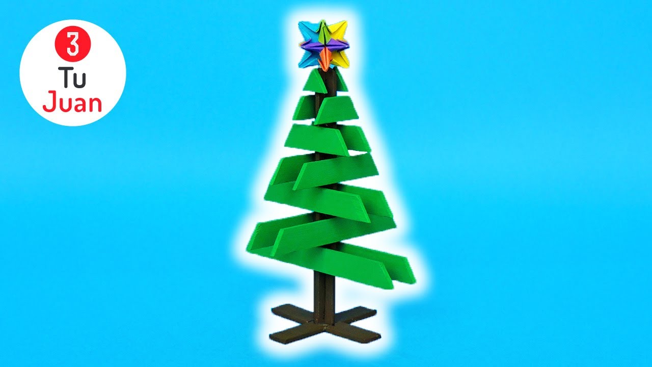 3 Ideas para NAVIDAD - Árbol de Navidad con Palitos de Helado 🎄 | Manualidades con Reciclaje DIY 🎅