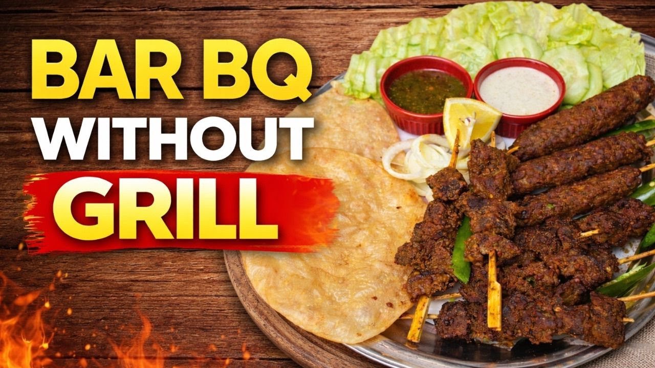 How to Make BBQ at Home Without Grill | Seekh Kabab & Behari Boti Recipe | Easy Indoor BBQ