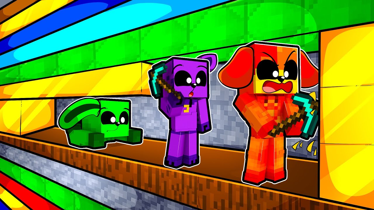 Dogday e Catnap SOBREVIVEM a 100 CAMADAS no Minecraft