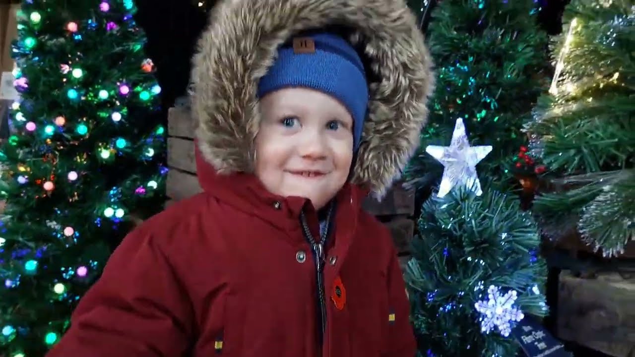 Brookside garden center Christmas train in the snow