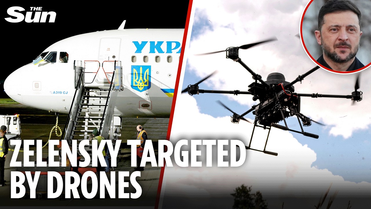 Zelensky's jet TARGETED by four military drones near Dublin