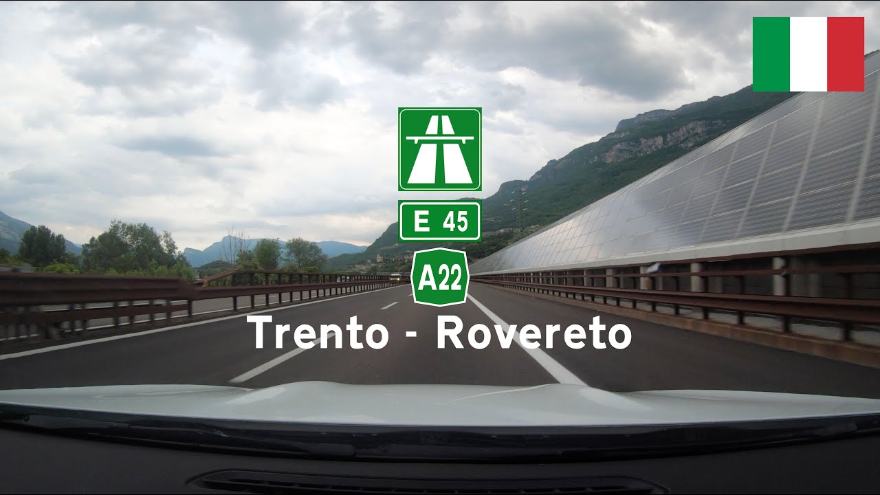 Driving in Italy: Autostrada del Brennero A22 from Trento to Rovereto