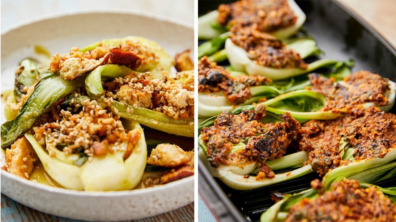 gebratener Umami PAK CHOI & mediterran im Ofen zubereiten