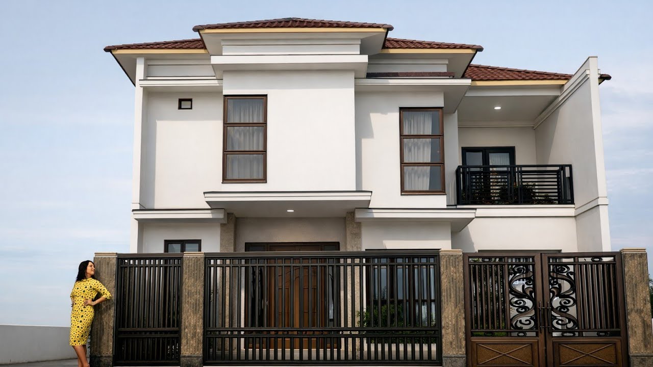 Review bagian dalam &  interior Desain Rumah 9x12m,  Dua Lantai.