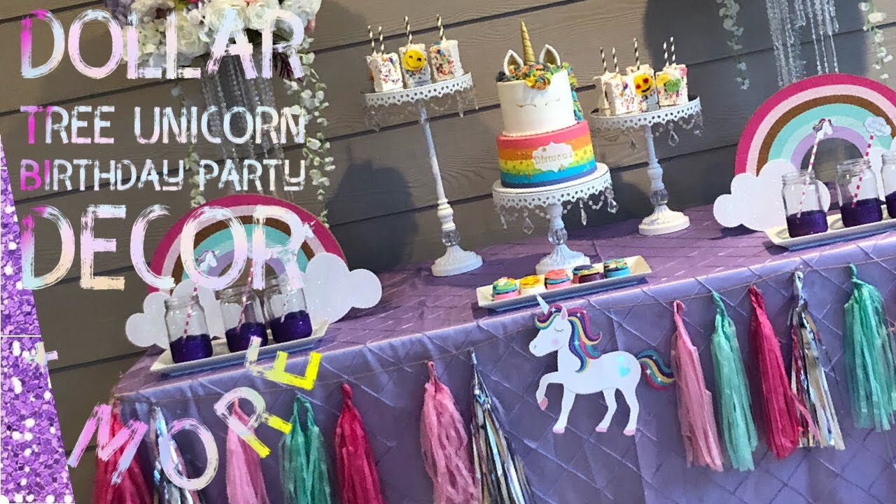 DOLLAR TREE DECOR| DIY UNICORN BIRTHDAY DECOR