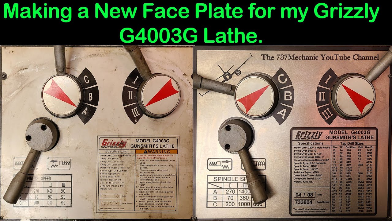 Making a New Face Plate for my Grizzly G4003G Lathe.