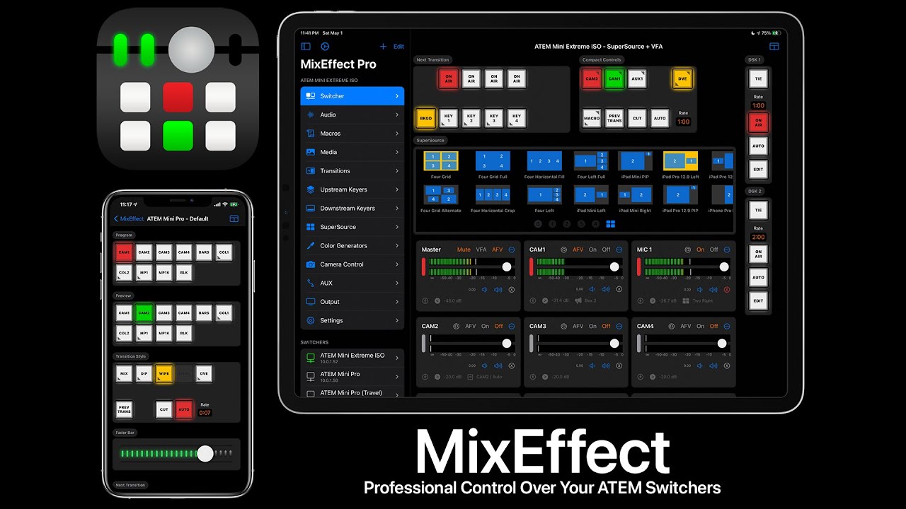 MixEffect Tutorial - SuperSource, Macros, Switcher Pages, Video Follows Audio, and More!