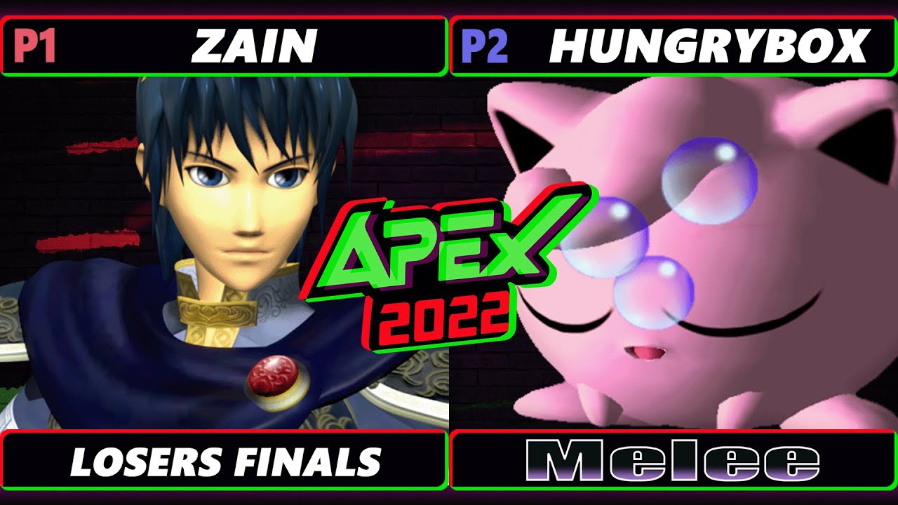 Apex 2022 Losers Finals - Zain (Marth) Vs. Hungrybox (Jigglypuff) - SSBM Melee Tournament