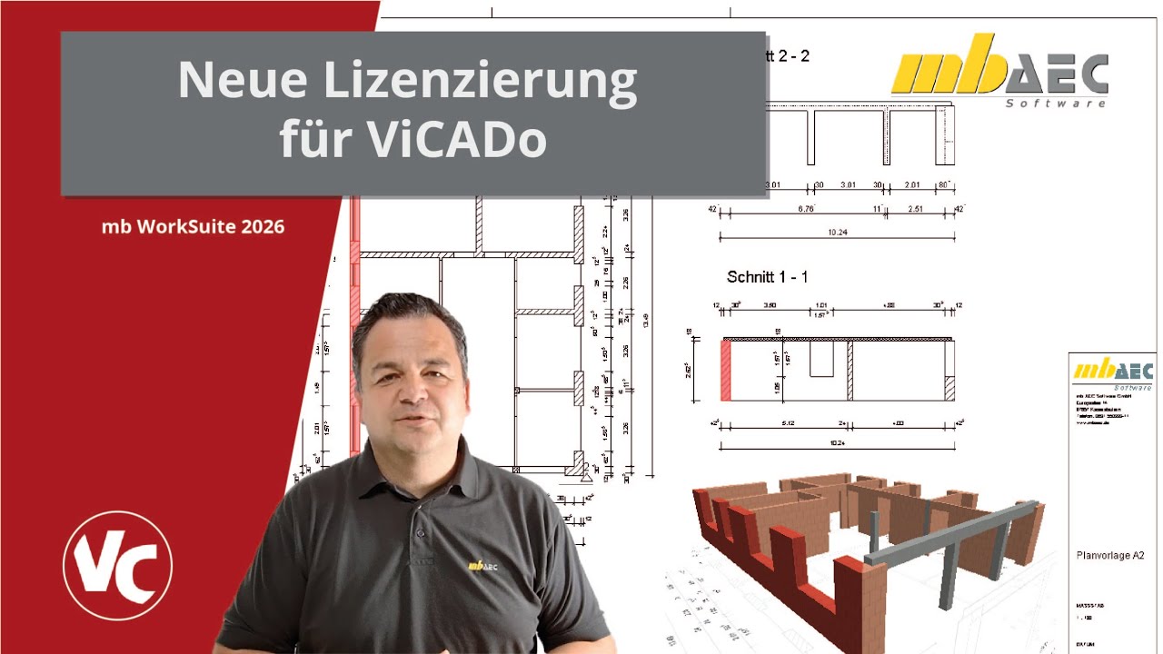 3D CAD günstig für Tragwerksplaner | ViCADo: Neues Lizenzmodell 2026 (Level B) - mbinar #25-13