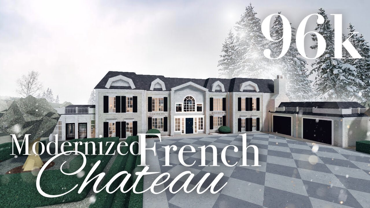 96k Modernized French Chateau - No Advanced Placement - Bloxburg Speedbuild