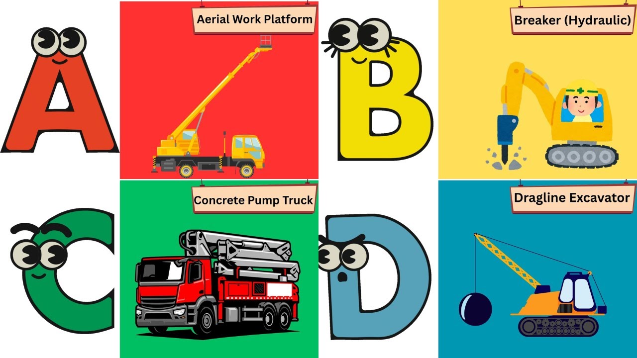 ABC Construction Vehicles Song🚜 | Learn Construction Machines A to Z | Educational Kids Song | #abcd