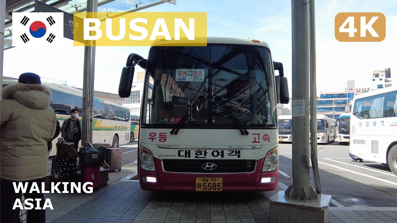 🇰🇷 South Korea, Busan: From Busan Seobu (West) Intercity Bus Terminal to Jeonju Bus Terminal - 4K