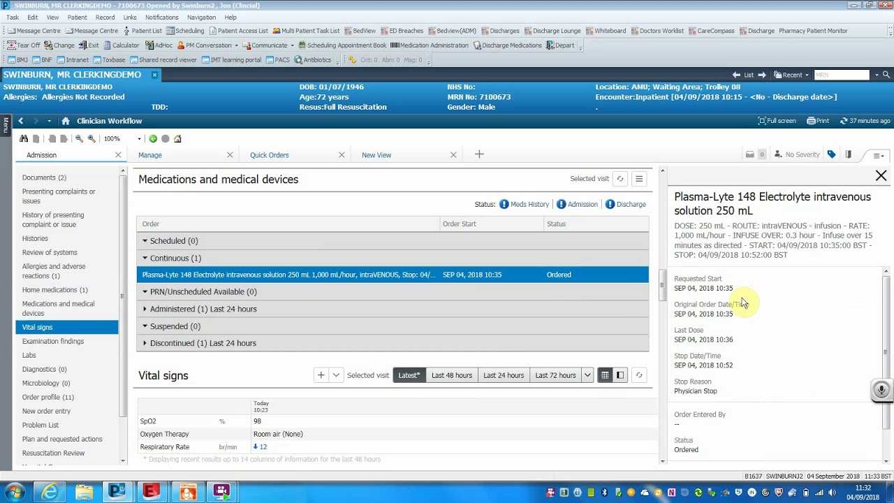How to do an admission clerking