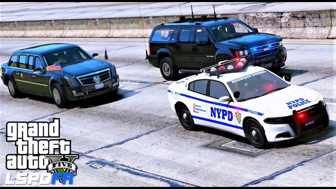 NYPD & Secret Service Escorting President in GTA 5